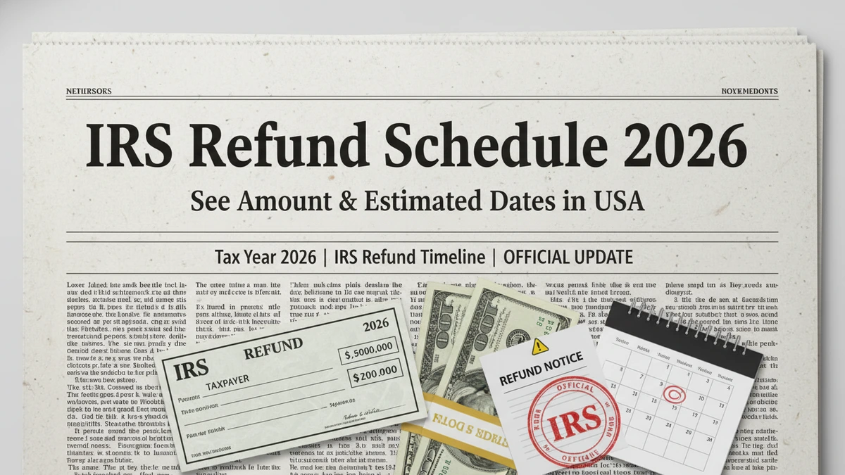 IRS refund schedule 2026, tax refund dates USA 2026, IRS refund amount update 2026, estimated tax refund timeline 2026, US tax refund news 2026, IRS payment schedule 2026, federal tax refund guide 2026, refund processing update IRS 2026, tax season refund timeline USA, IRS refund status update 2026, US tax return refund news, IRS refund explained 2026, federal refund payment dates, tax refund tracking USA 2026, IRS refund timeline update